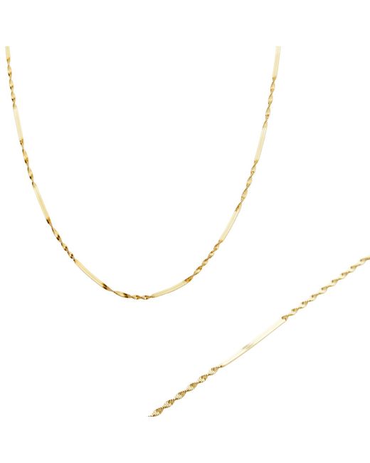 Spero London Metallic Half Twisted Sterling Chain Necklace And Bracelet Set