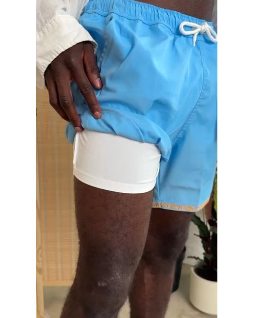 Raw Potential Blue Cheveyo Swim Shorts for men