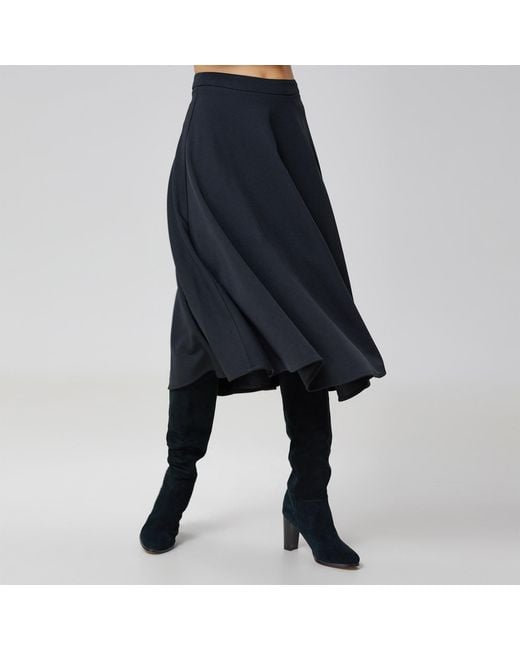 Smart and Joy Black Flared Knee-Length Skirt