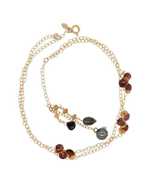 Lori Kaplan Design Metallic Tahitian Pearl Tassel Long Necklace