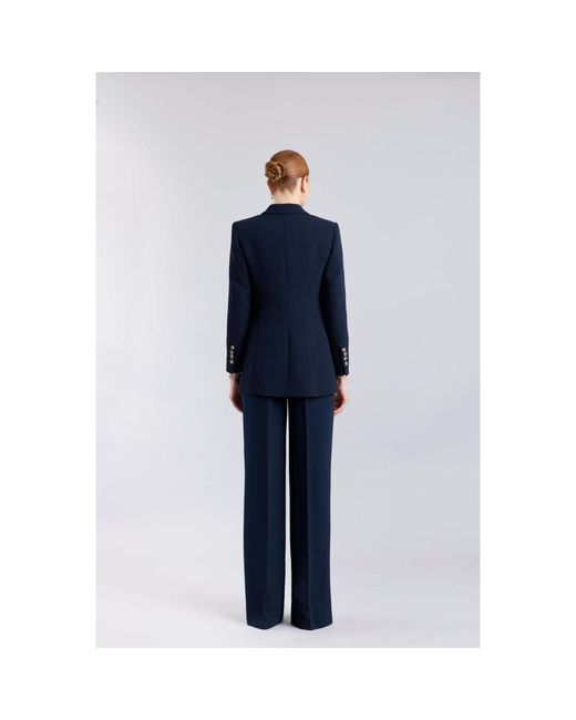 The Extreme Collection Blue Double-Breasted Tailored Blazer