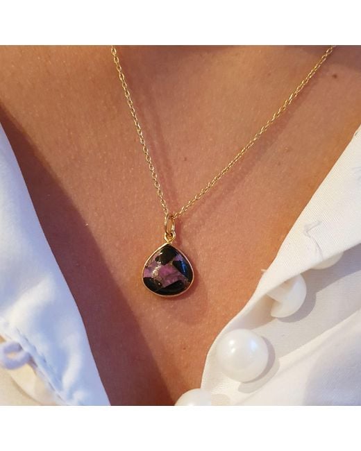 Harfi Pink Vermeil Plated Ruby July Birthstone Heart Charm Necklace