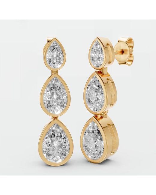 Aya Fine Jewelry Metallic 1.99 Cwt Pear Cut Lab Diamond Drop Earrings