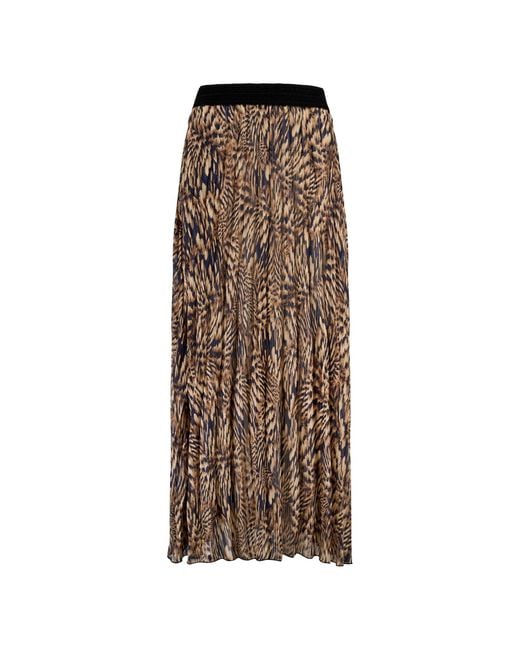 Traffic People Brown A Little Breeze Animal Print Hera Midi Skirt