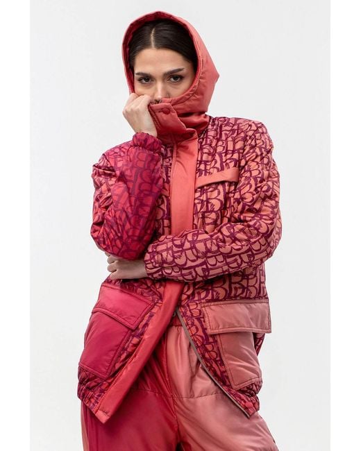 Maison Bogomil Red Down Jacket With Original Print