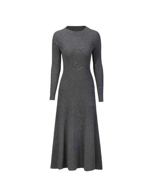 NUAJE NUAJE Black Anita Long Sleeve Merino Wool Dress
