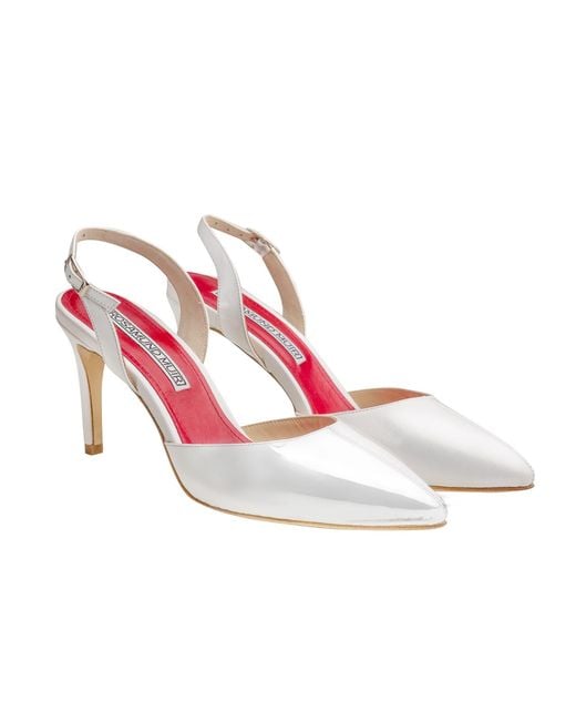 Rosamund Muir London Pink Augusta Duo-Texture Slingback Heels