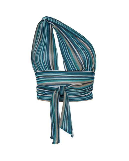 Kukhareva London Blue Bella Knit Lurex Halter Top