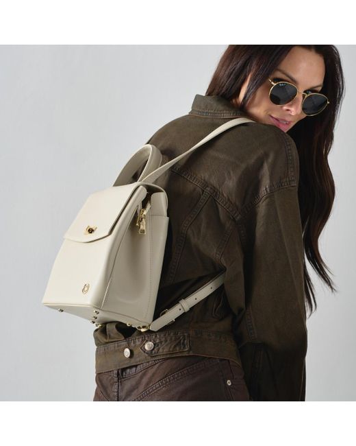 Kerikit England Natural Neutrals Florence Small Cream Leather Backpack