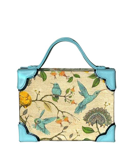 Simitri Blue Hummingbird Briefcase Bag