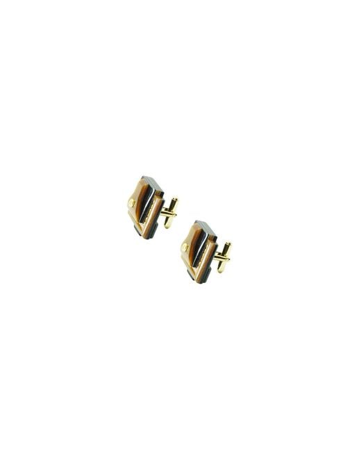 Gissa Bicalho Black Acrylic Handmade Cufflins Trapeze