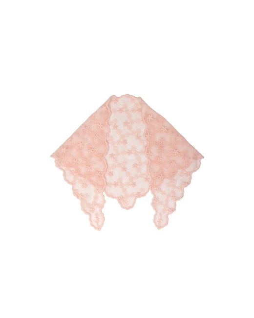 Saachi Pink Embroidered Lace Light Bandana