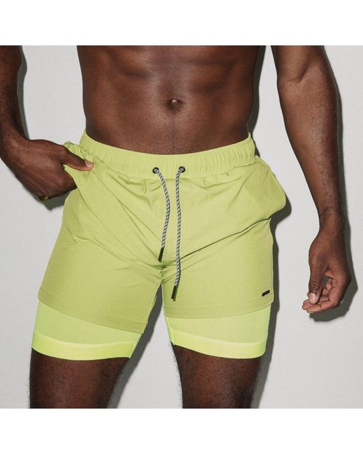 Playaluxe Green Marbella Classic Swim Trunk Lime for men