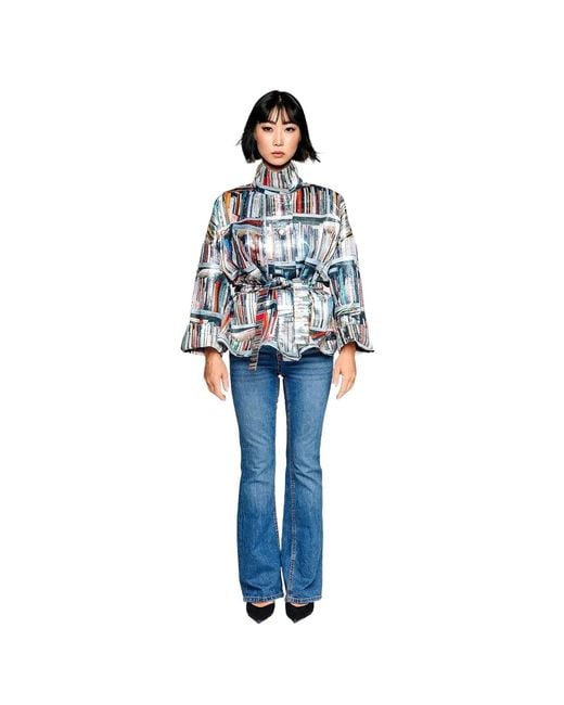 Maxjenny Blue Square Boxy Jacket