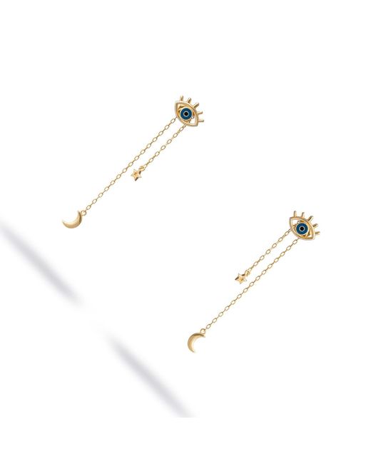 Ebru Jewelry White Dreamcatcher Eye Earrings