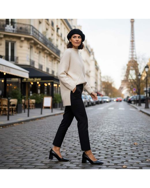 Beautiisoles by Robyn Shreiber Made in Italy Black Corina Comfortable Leather Low Heel Pump Work Or Valentine Evening