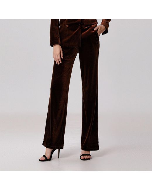 Smart and Joy Black Straight Velvet Suit Pants