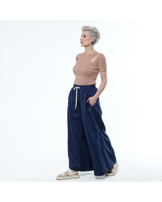 Metamorph Blue Palazzo Linen Pants
