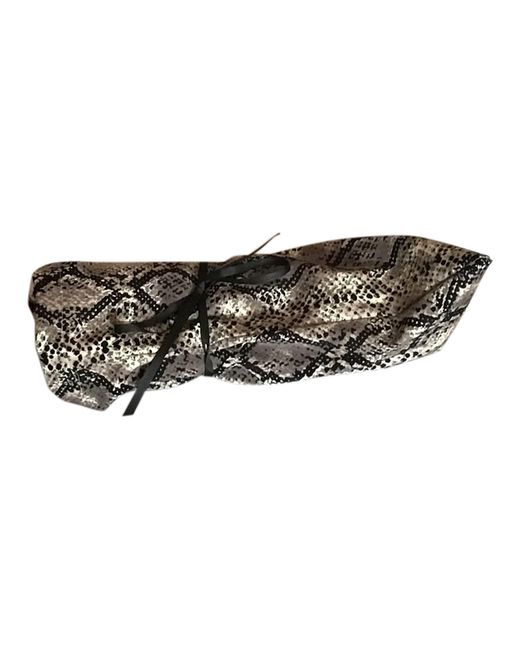 Romer Millinery Black Twisturban Turban Python Print Cotton