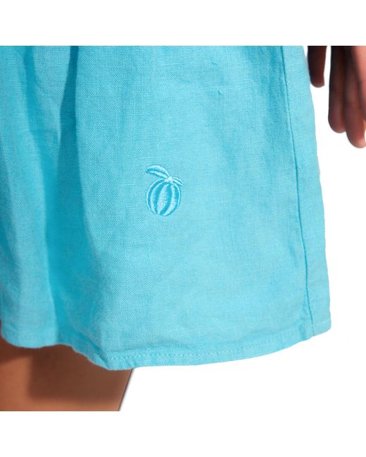 Maison Tangerine Blue Linen Dress Aqua For