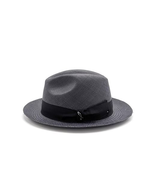 DORIA 1905 Black Panama Cuenca Fedora Hat for men