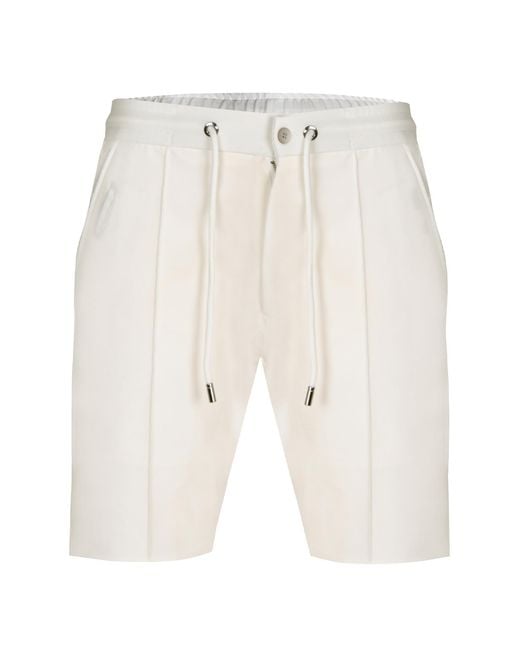 DAVID WEJ White Ashford Relaxed Drawstring Short for men