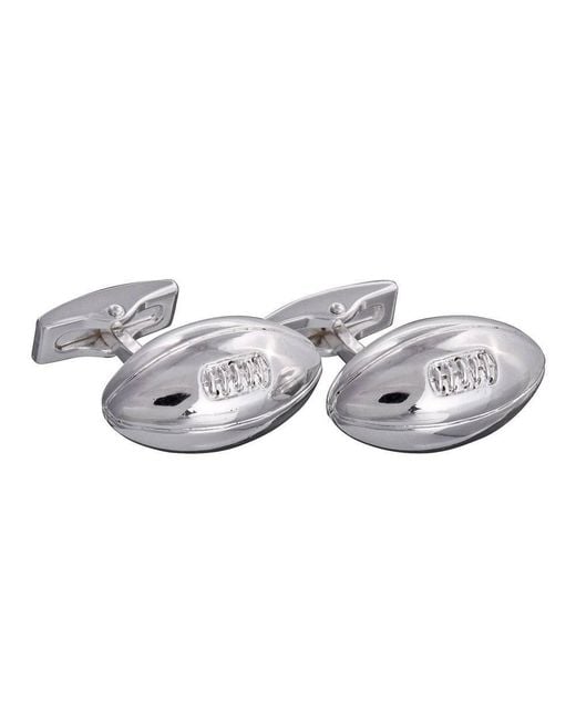 Gresham Blake Gray Rugby Ball Cufflinks for men
