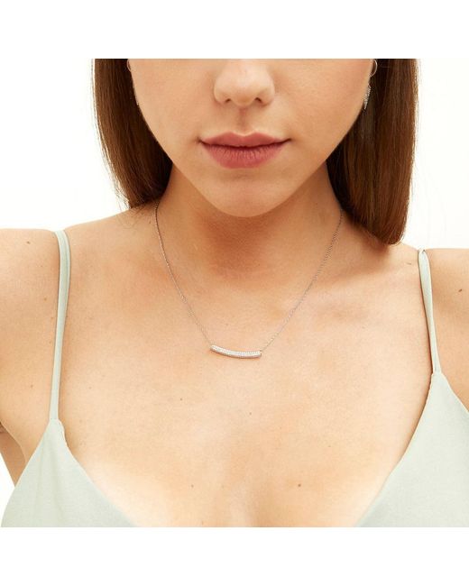 Spero London Metallic Sterling Concave Bar Necklace
