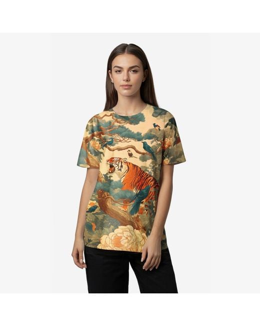 Aloha From Deer Yellow Neutrals Korean Folk Oversize T-Shirt