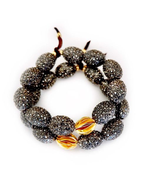 Persia Dona Jewelry Metallic Hematite & Pyrite Petal Bracelet