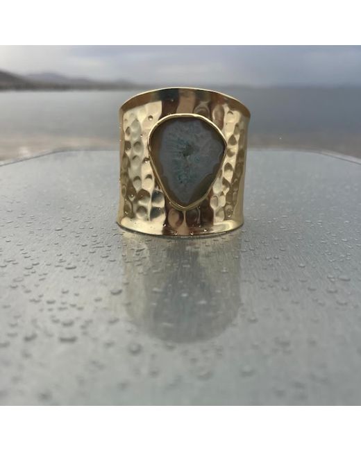 Sibylla Delphica Yellow Drusy Agate Bangle
