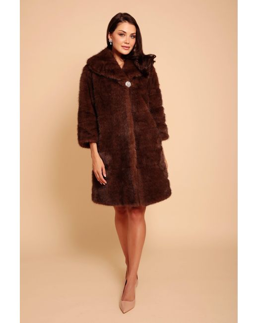 Santinni Brown 'Hollywood' Faux Fur Coat