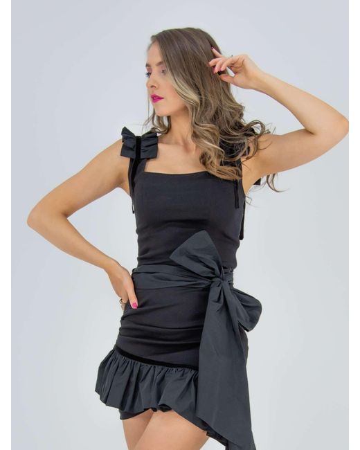 Tia Dorraine Black Ruffles Please Asymmetric Mini Skirt