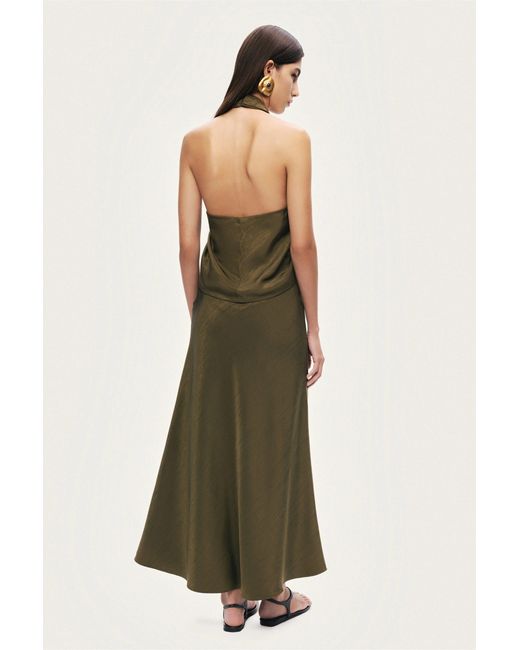 Nocturne Green Neutrals Twist Halter Neck Bustier