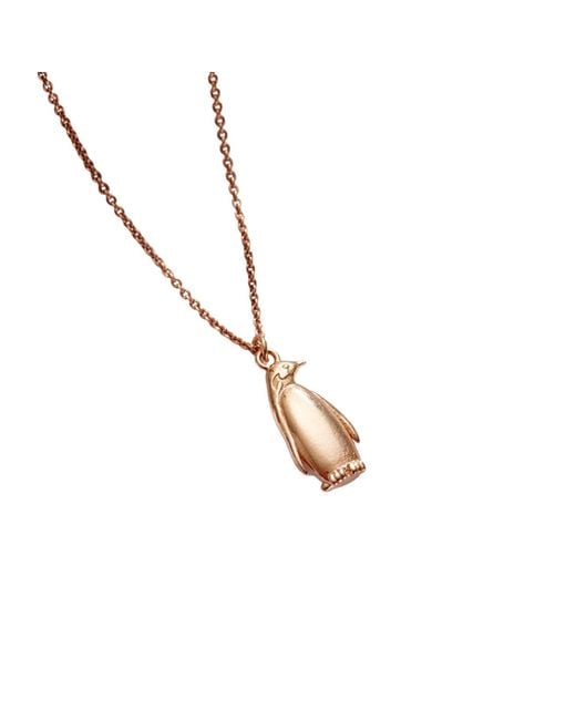 Posh Totty Designs Metallic Rose Gold Plated Soulmate Penguin Charm Necklace