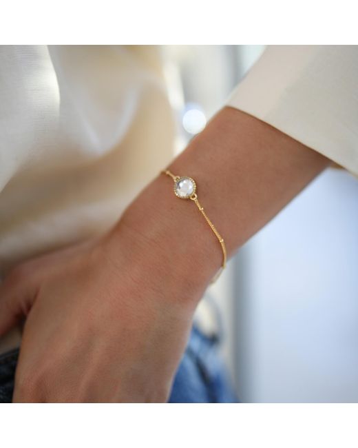 Auree Jewellery Multicolor Barcelona April Crystal & Gold Birthstone Bracelet