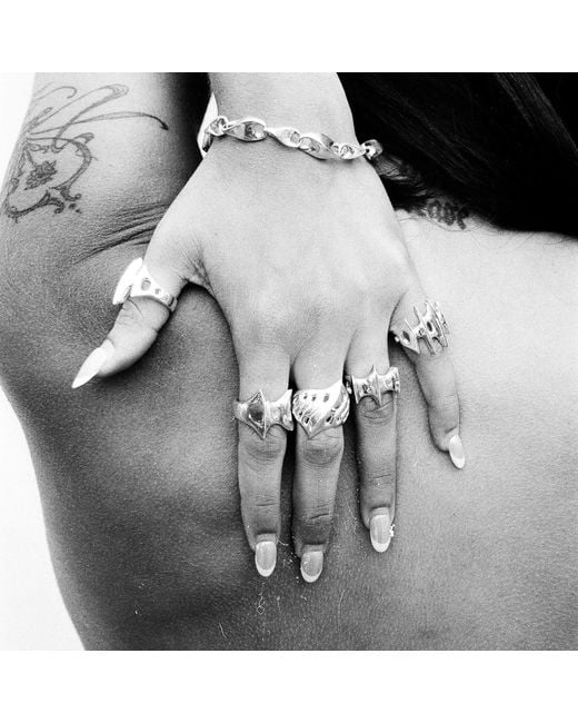Luna Delphine White Blade Ring