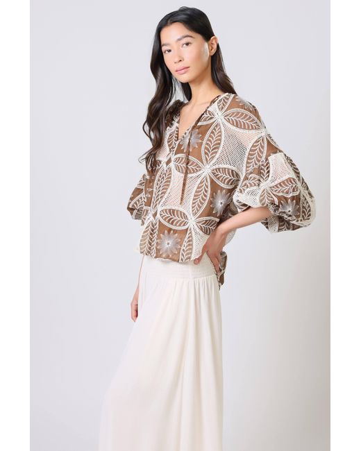 Traffic People Brown The Briefest Of Moments And Embroidered Rose Blouse