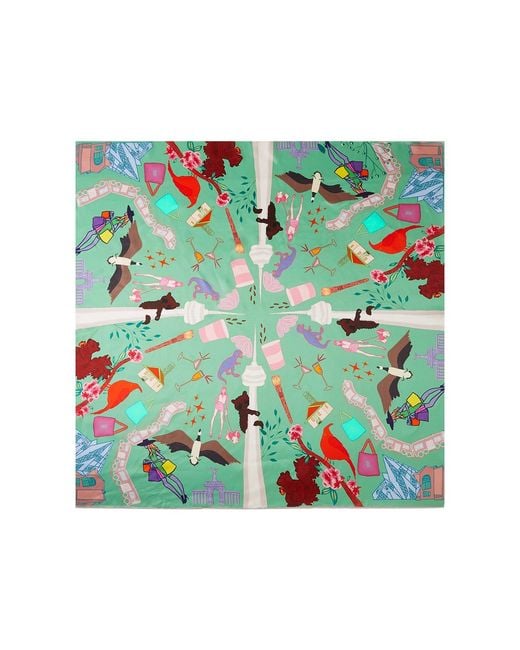 Soft Strokes Silk Green Toronto Pure Silk Large Square Scarf