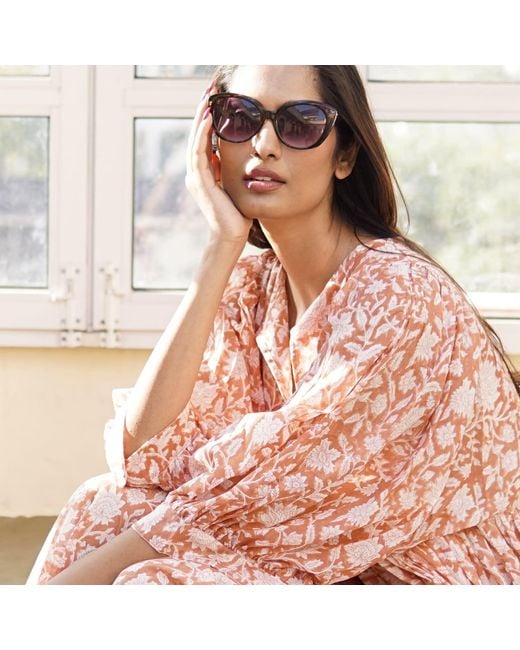 La Mandarine Red Floaty, Floral Summer Midi Dress, Summer Dress With Pockets, Reese Sundress