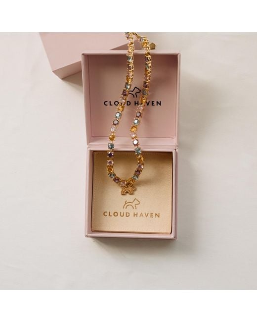 Cloud Haven Metallic Cz Logo Pendant Necklace