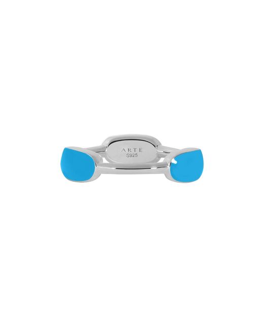 Arte Madrid Blue Toggle Pillow Dome Ring