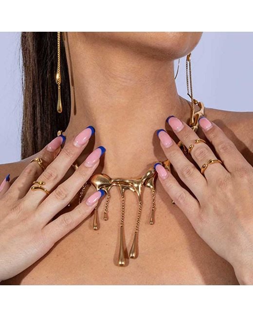 Lucy Quartermaine Metallic Open Midi Ring