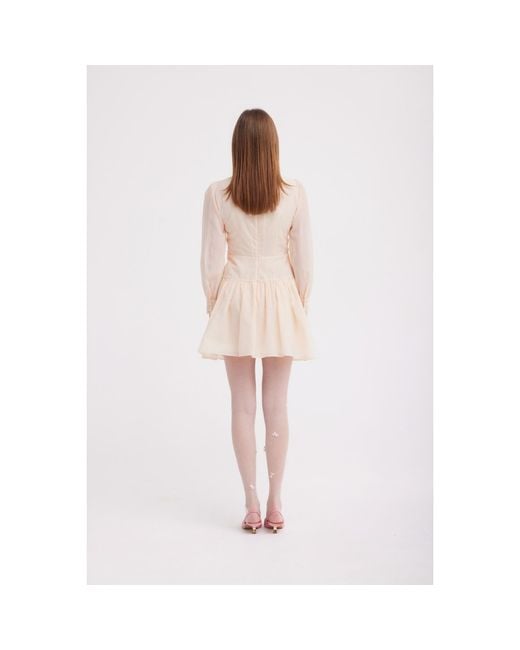 Georgette Pink Neutrals Rosalie Lace Detail Mini Dress