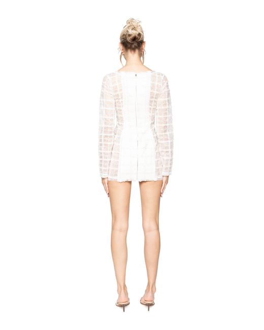 GOD SAVES QUEENS White Executive Tweed Dress