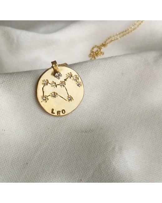 Lily Flo Jewellery Metallic Leo Diamond Medallion