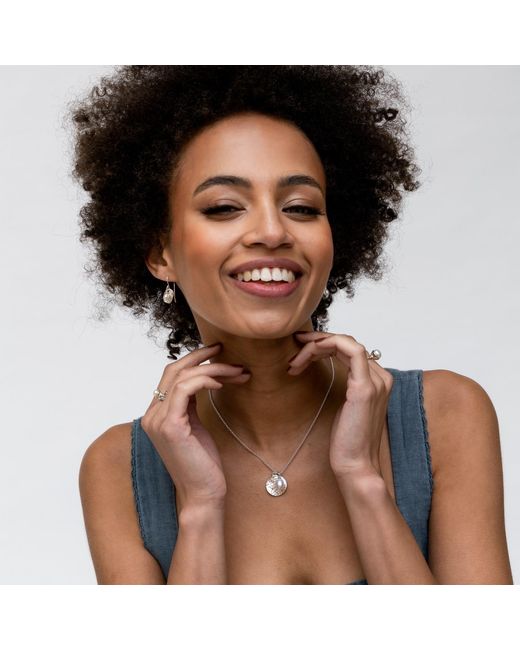 Dower & Hall Metallic Hammered Disc & Freshwater Pearl Nomad Earrings