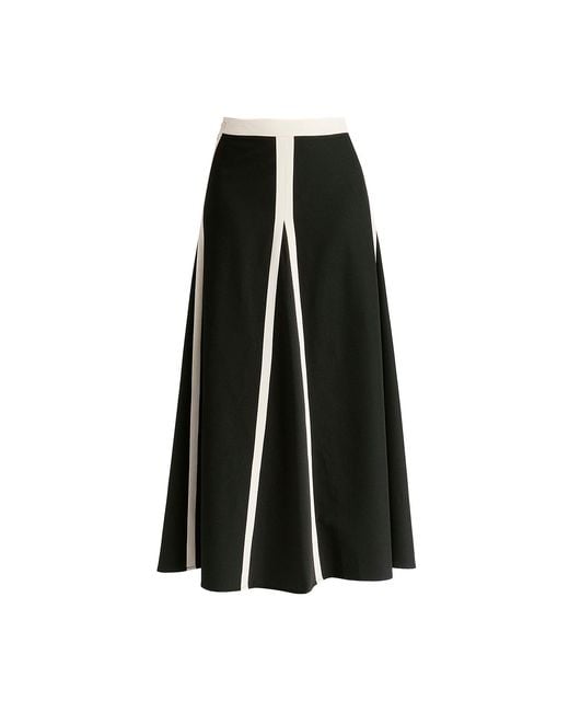 Paisie Black Contrast Trim Maxi Skirt