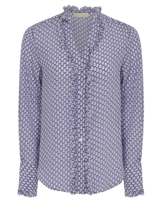 Guinea London Blue Silk Top