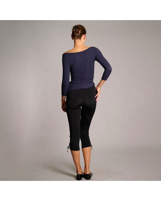 Love and Nostalgia Black Sarah Lace Up Capri Legging
